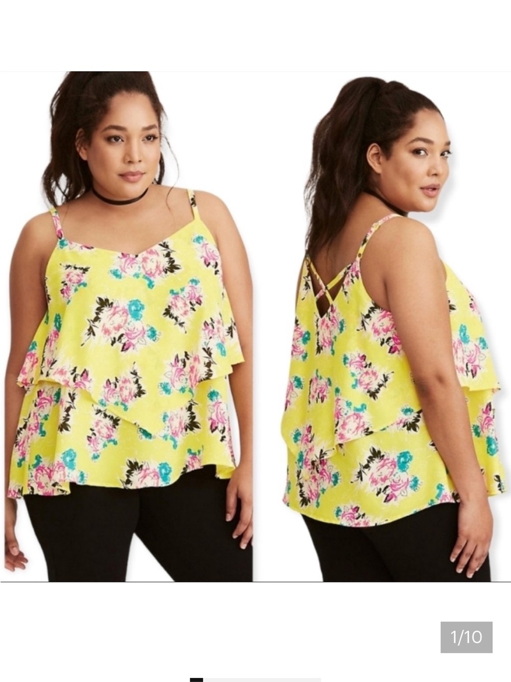Torrid bright colored floral tank top 3X 22/24
